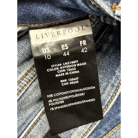 Liverpool Jeans Womens Size 10 Ankle Skinny Patchwork Distressed - Picture 4 of 8